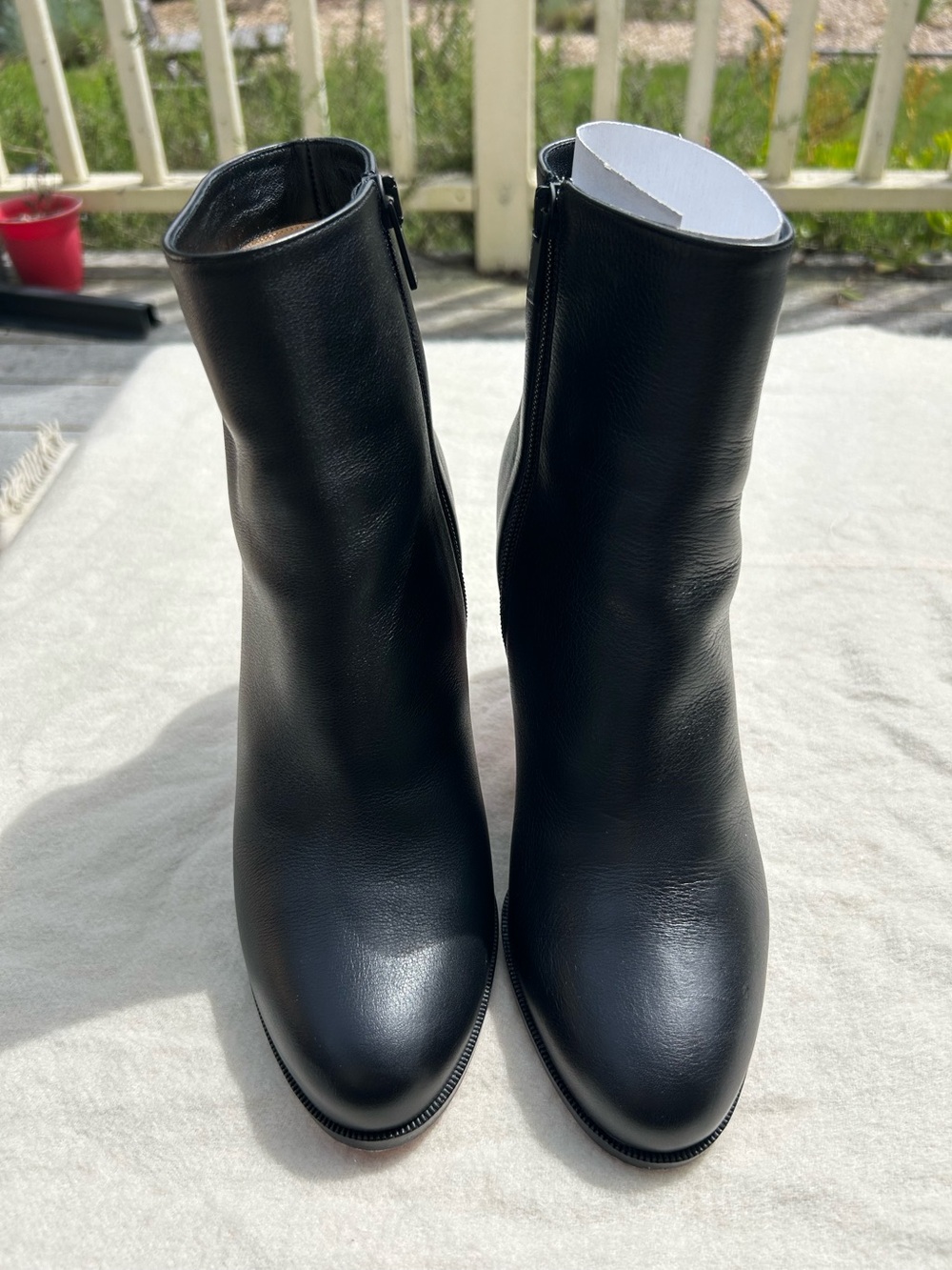 Authentic Louboutin Adox 85 Black Leather Ankle Red Bottom Booties 39 US 8.5 - Picture 4 of 14